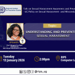 Talk on Sexual Harassment Awareness and Prevention - UG Policy on Sexual Harassment and Misconduct